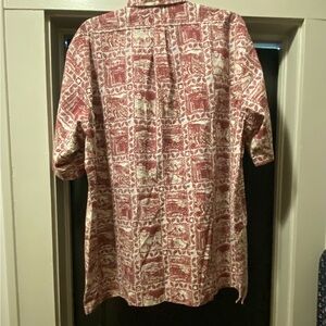 Reyn Spooner Maroon and Beige Patterned Shirt National Park